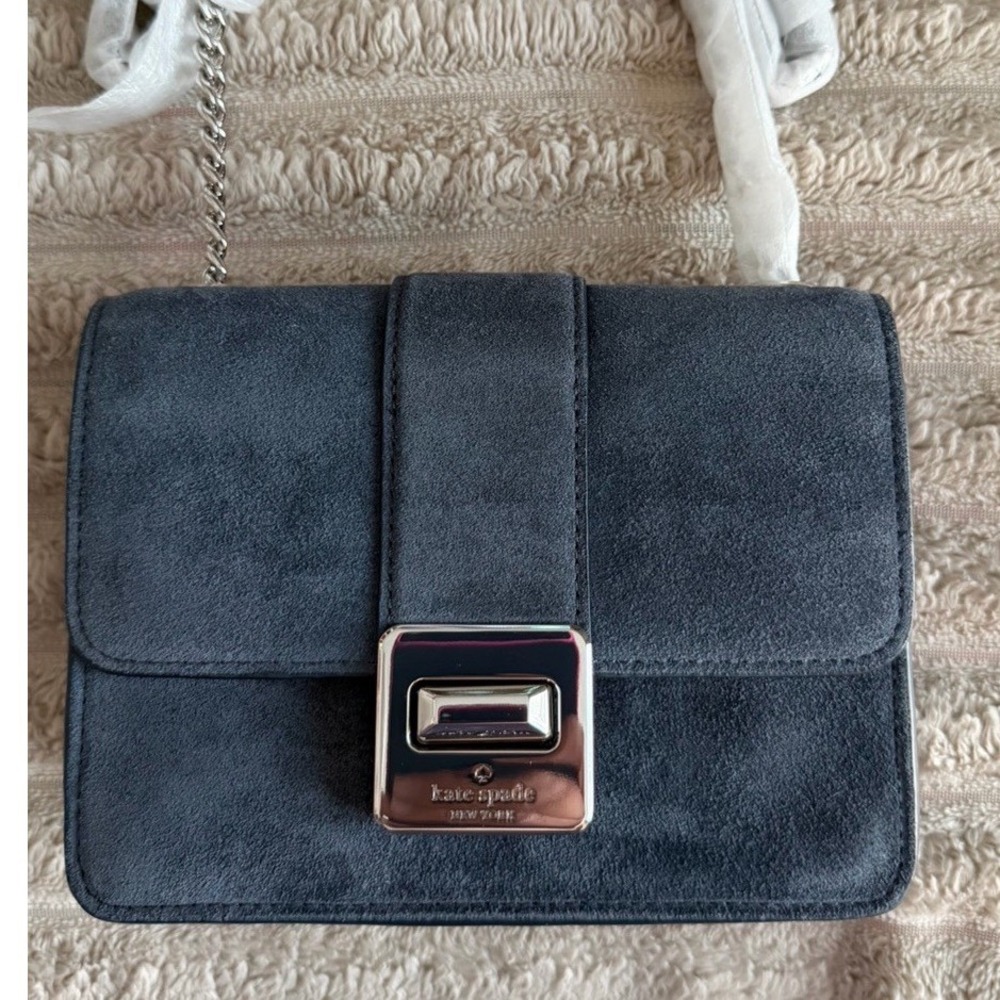 Kate Spade Phoebe Suede Crossbody Bag Blazer Blue KM146 New